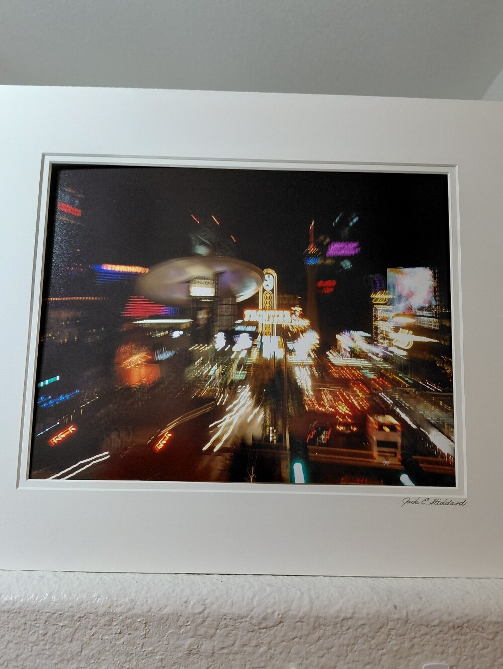 Las Vegas Strip Neon Lights Frontier by Jack E Stiddard 11x14 Photo/Mat 16x20